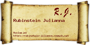 Rubinstein Julianna névjegykártya